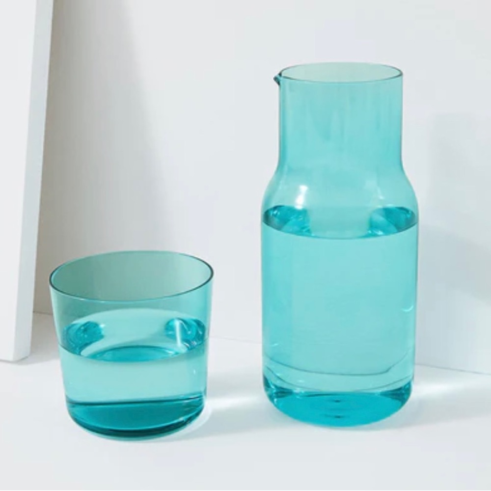 CARAFE & 3 GLASS SET (Jonathan Adler design made by Biba). Brand new in box.